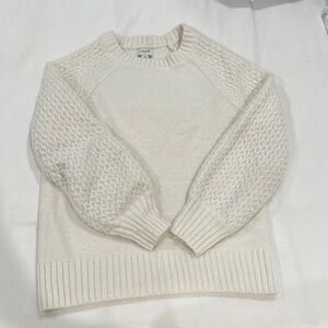 J crew cream waffle sleeve sweater